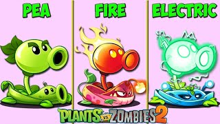 PvZ2 - 4Teams Pea X Pult X Fire X Electric - Who Will Win? Team Plants vs Team Plants