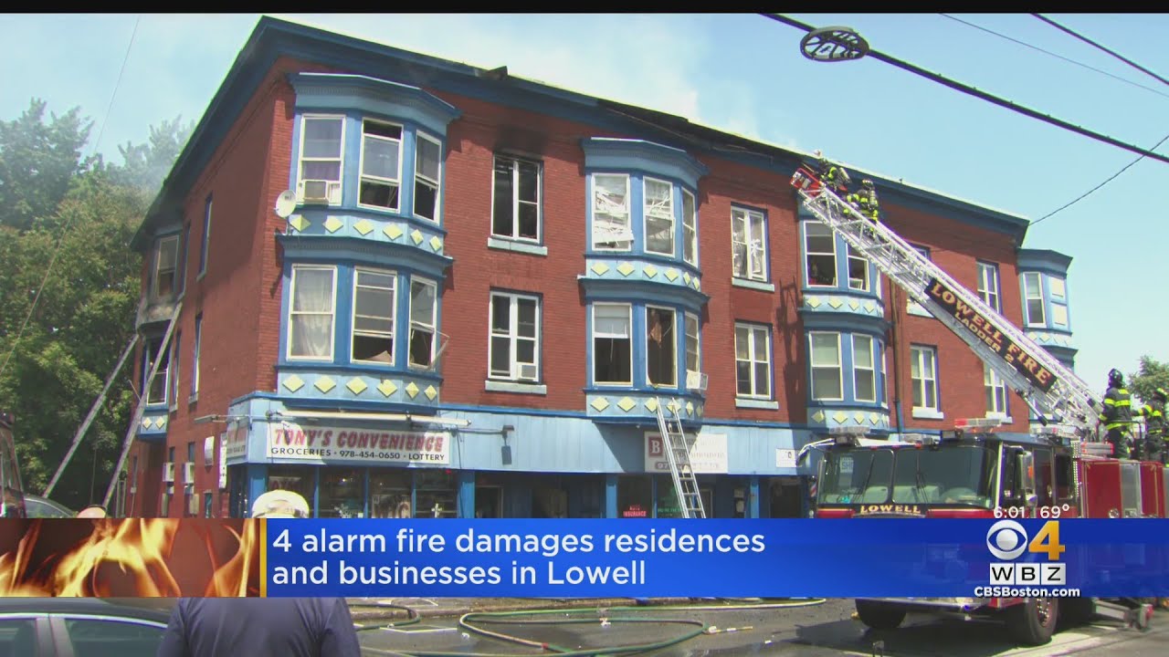 4alarm fire damages residences, businesses in Lowell YouTube