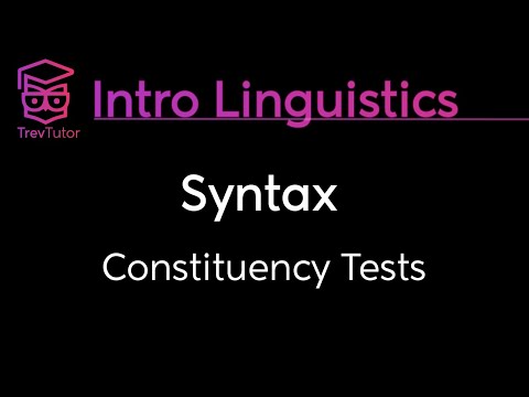 Introduction to Linguistics Constituency Tests