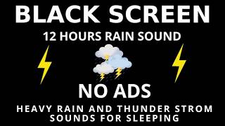 🔴 Heavy Rain and Thunder Sounds for Sleeping - Black Screen | Perfect Thunderstorm for Rest, Live.