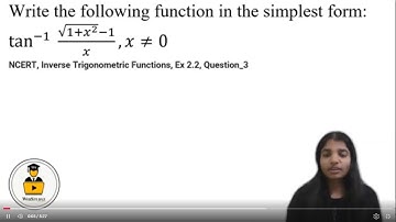 Class 12 NCERT Maths | Ch 2: Inverse Trigonometric Functions| Ex 2.2 Q3 Solution