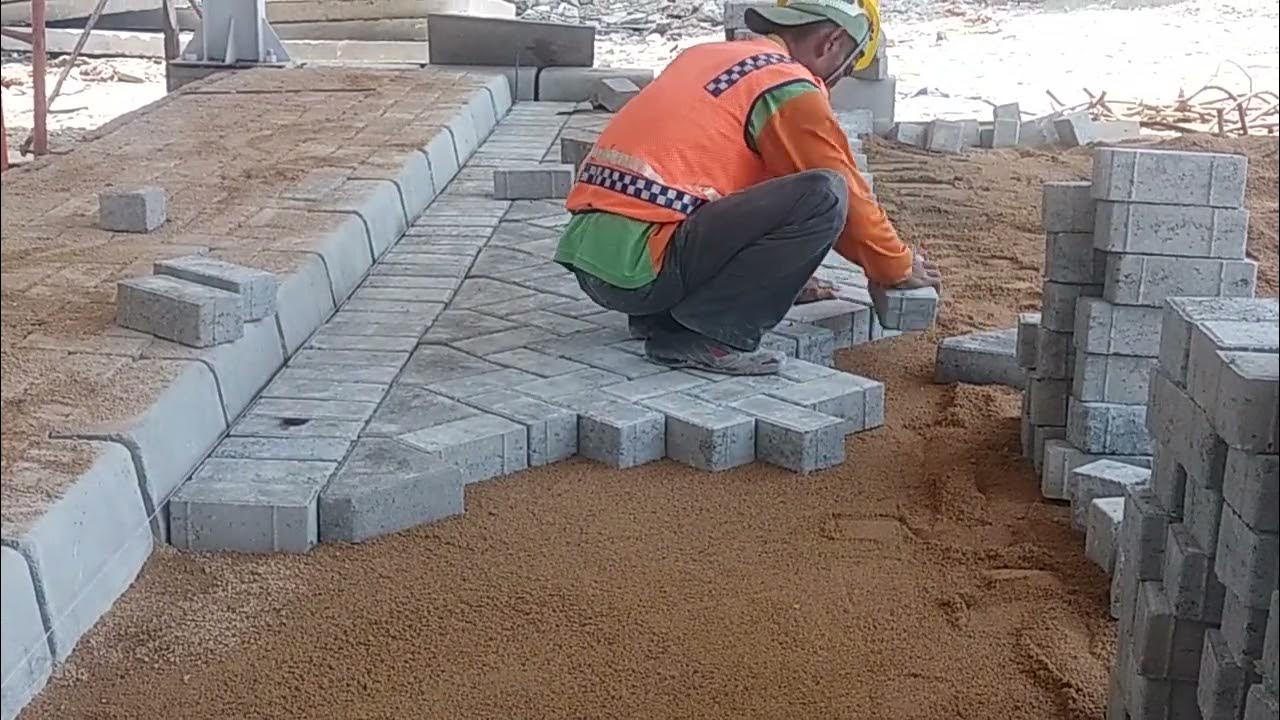 cara pasang paving block YouTube