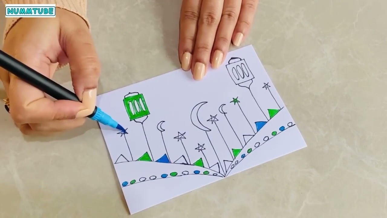 Beautiful RAMADAN KAREEM Drawing⭐️🌙 Ramazan Poster   Art   Ramadan decoration   Ramadan Card🥰