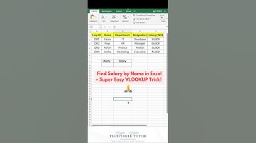 How to Fetch Salary by Name Using VLOOKUP in Excel – Easy Guide 💼 #excel #vlookup