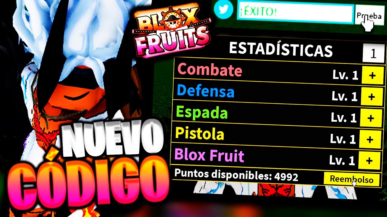 🤑NUEVO CODIGO DE RESETEO DE ESTADISTICAS BLOX FRUITS🤑