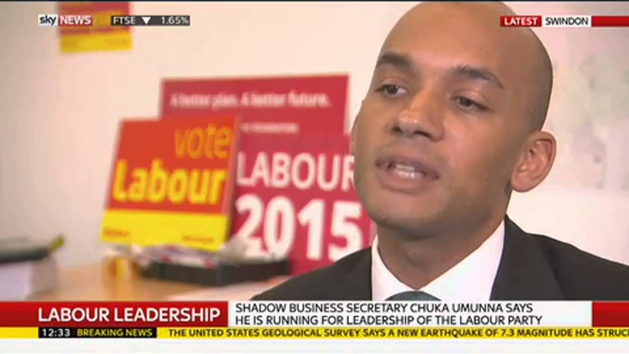 Chuka Umunna Says "No More Blairites" As He Announces He's Running For Labour Leader