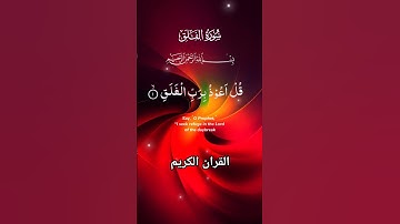 سورة الفلق #القرآن_الكريم #malikzaheerd3t #foryou #islamicvideo #quran #shortvideo