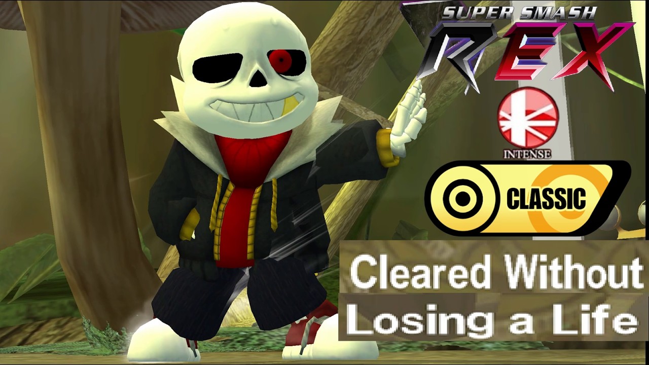 Super Smash REX Gameplay - Classic Mode with Sans (Intense) No Stock Loss