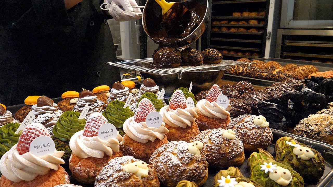 수제 크림 듬뿍! 슈크림 대왕홈런볼 / handmade cream puff, cream bread - korean street food