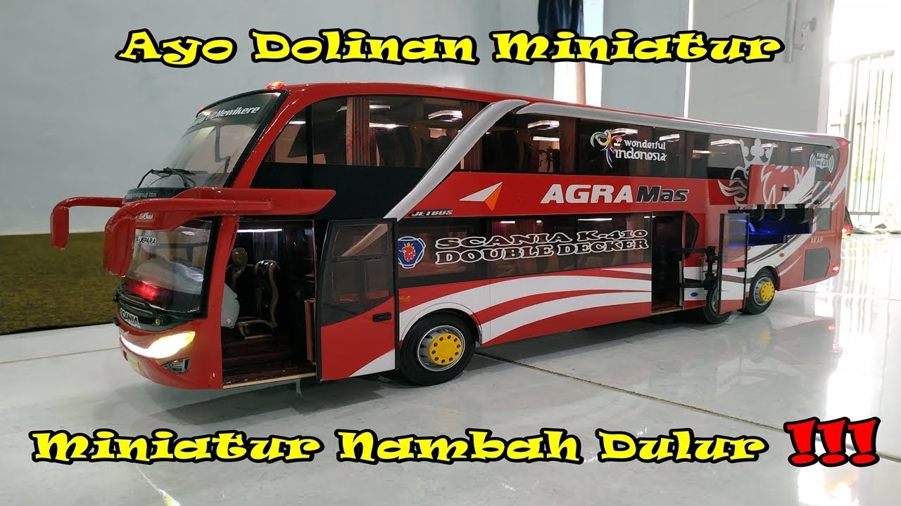 Review Miniatur Bus Double Decker Agra Mas Jetbus2 buatan Mas Bagaz NFU Solo