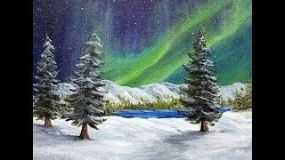 northern acrylic lights painting tutorial