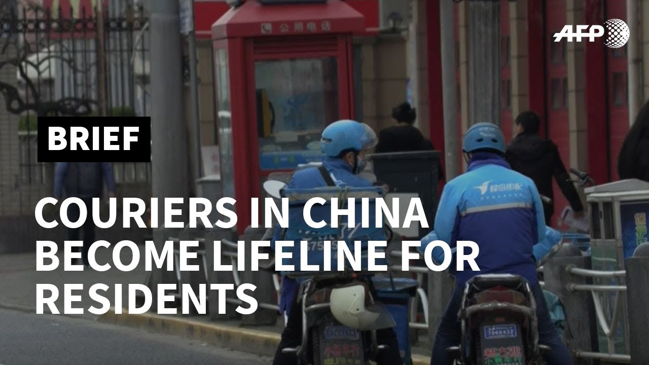 China s Couriers Take Hands off Approach Amid Virus AFP YouTube