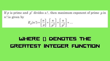 Exponent of prime p in n factorial formula