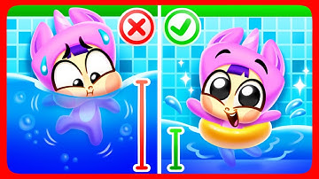 Safety Rules In The Pool 🏊‍♂️ Play Safe⛔ Educational Video for Kids