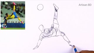 Cristiano Ronaldo Bicycle Kick Realistic Drawing, Al Nr