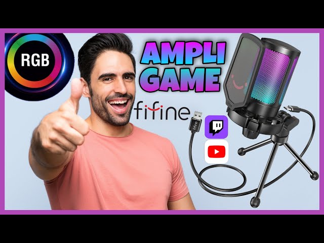 Fifine AMPLIGAME - Un Micrófono GAMER ( RGB ) SÚPER recomendable