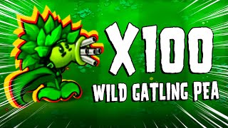 Plants Vs. Zombies Hybrid | x100 Wild Gatling Pea Hủy Diệt - Survival Hard - Hybrid Plants Gameplay