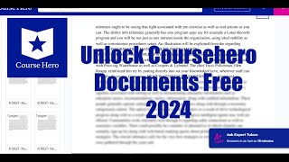 Unlock Coursehero Documents for Free UPDATED 2024-25