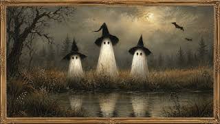 Halloween TV Art | Haunted Ghosts & Witch Hats | Transform Any TV Into Beautiful Wall Art | No Music