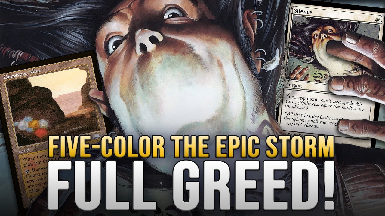 FULL GREED! Gemstone Mine + Silence in FIVE-COLOR The EPIC Storm — MTG Legacy | Magic: The Gathering