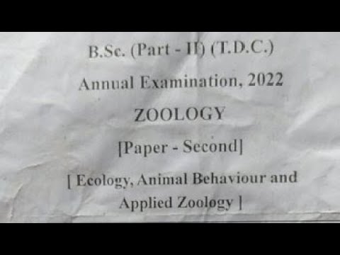 Zoology  Ecology Animal Behaviour & Applied Zoology / Bsc 2year / questions paper 2022 / imp ques 22