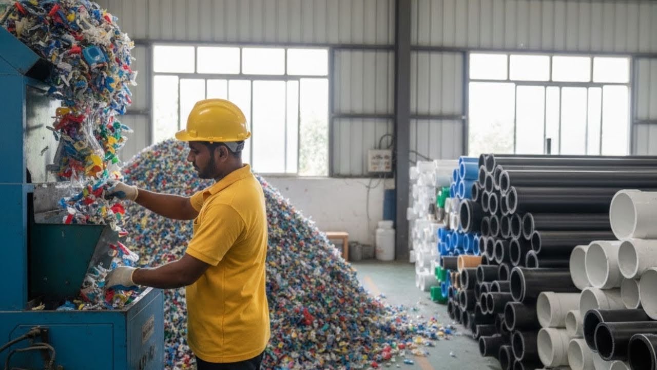 Incredible Process of Recycling Plastic Scrap to Make New Plastic Pipes