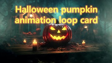 Halloween pumpkins in scary night as video loop animation