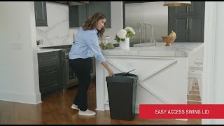 Rubbermaid® 12.2G Swing Top Trash Can Product Overview