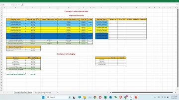 Cosmetic Product Formulation on Excel