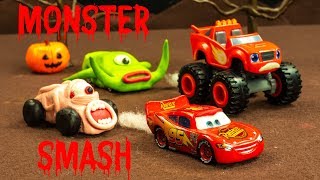 Cars Monster Smash Halloween Special Lightning Mcqueen Mack Hauler Save Cars