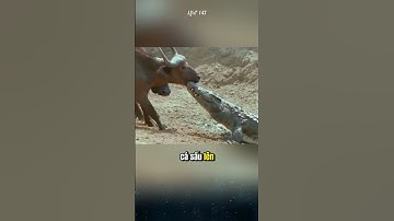 Cá sấu tấn công trâu lúc chúng đang uống nước. #dongvat