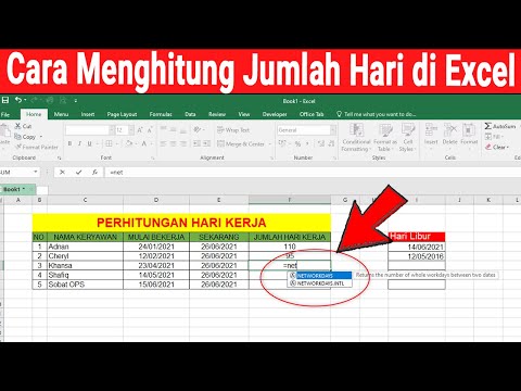 Cara Menghitung Jumlah Hari Kerja di Excel