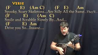 Spooky Scary Skeletons (Andrew Gold) Mandolin Cover Lesson with Chords/Lyrics - Capo 2nd Fret