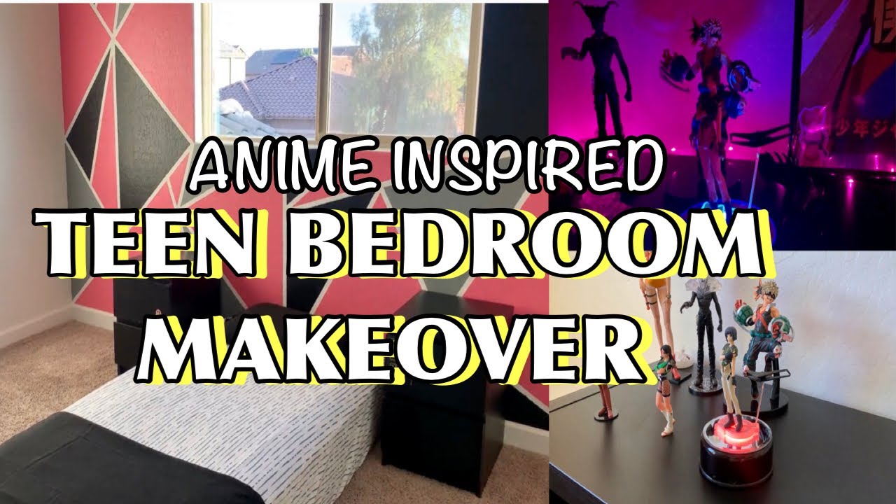 EXTREME ROOM MAKEOVER TRANSFORMATION *ANIME THEME FOR BOYS PINK ...