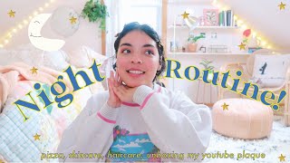 My Fall Night Routine 2019 🌙 Curly Hair Routine, Skincare, & Pizza!