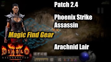 Arachnid Lair Magic Find Martial Arts Phoenix Strike Assassin - PTR 2.4 Diablo 2 Resurrected