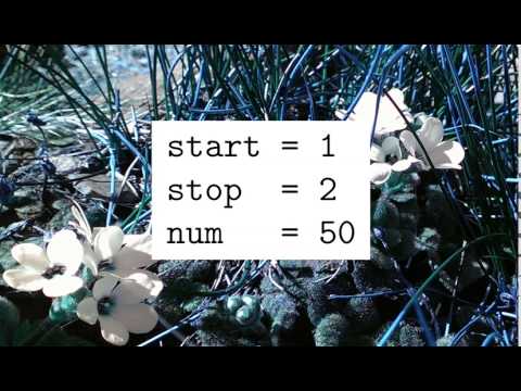 ytpype linspace start, stop and number