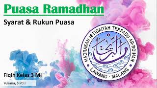 Fiqih kelas 3 MI - Puasa Ramadhan - Syarat dan Rukun Puasa
