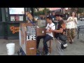 Spontaneous Street Piano Bluegrass and Mandolin Jam