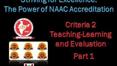 NAAC Criteria 2 Part 1