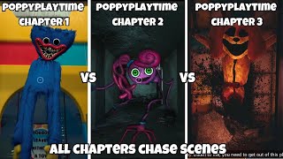 Poppy Playtime Chapter 1 Vs Poppy Playtime Chapter 2 Vs Poppy Playtime Chapter 3 Chase Scenes