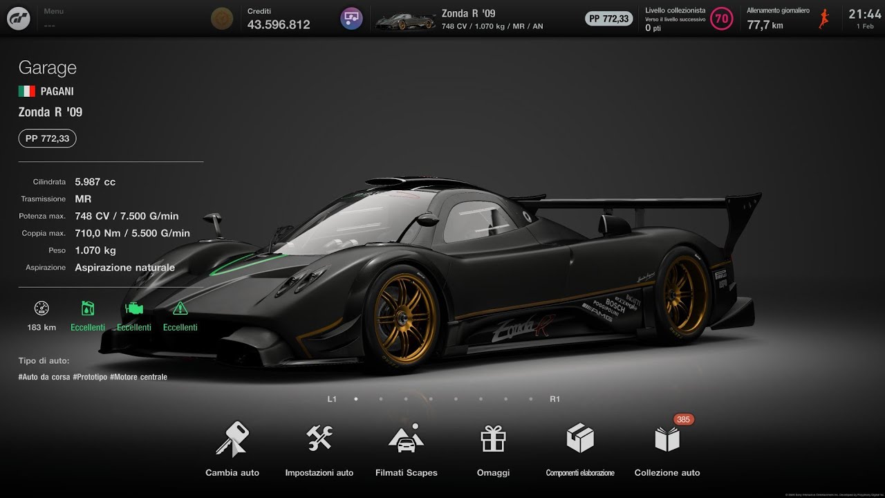 GT7 ABU DHABI 800PP - PAGANI ZONDA R '09