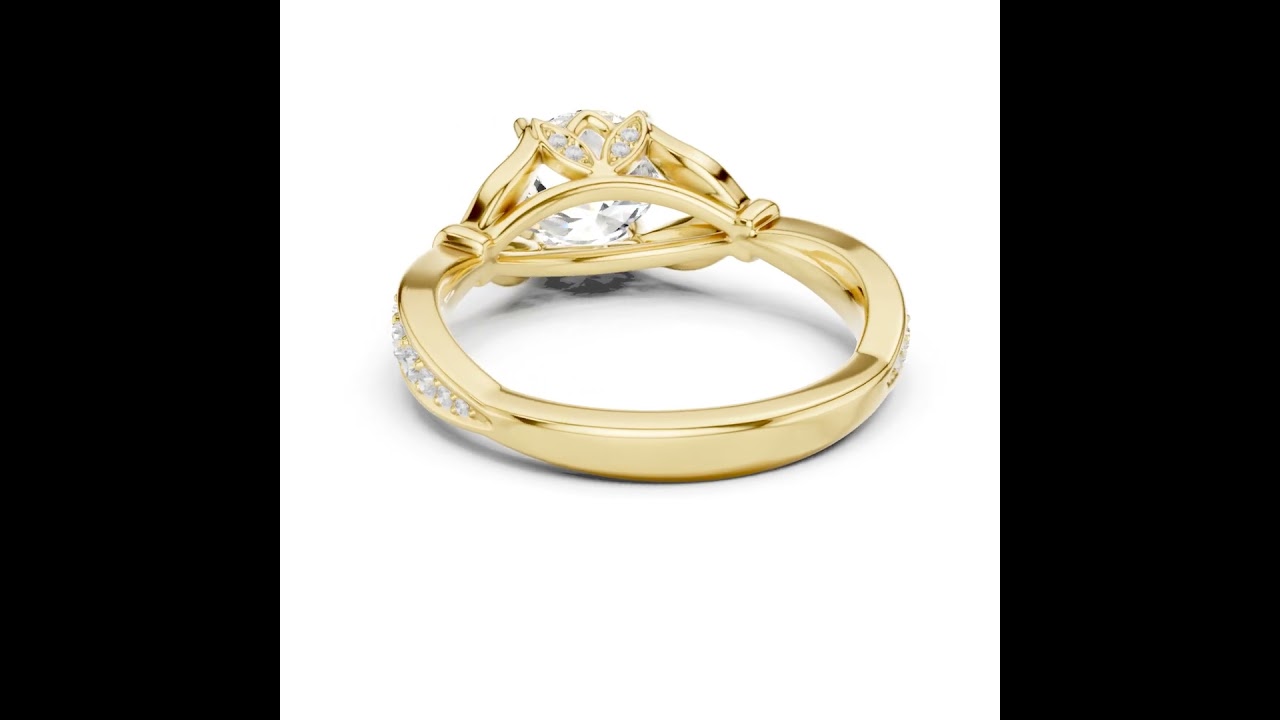 Vintage Inspired Round Cut Lab Diamond Engagement Ring