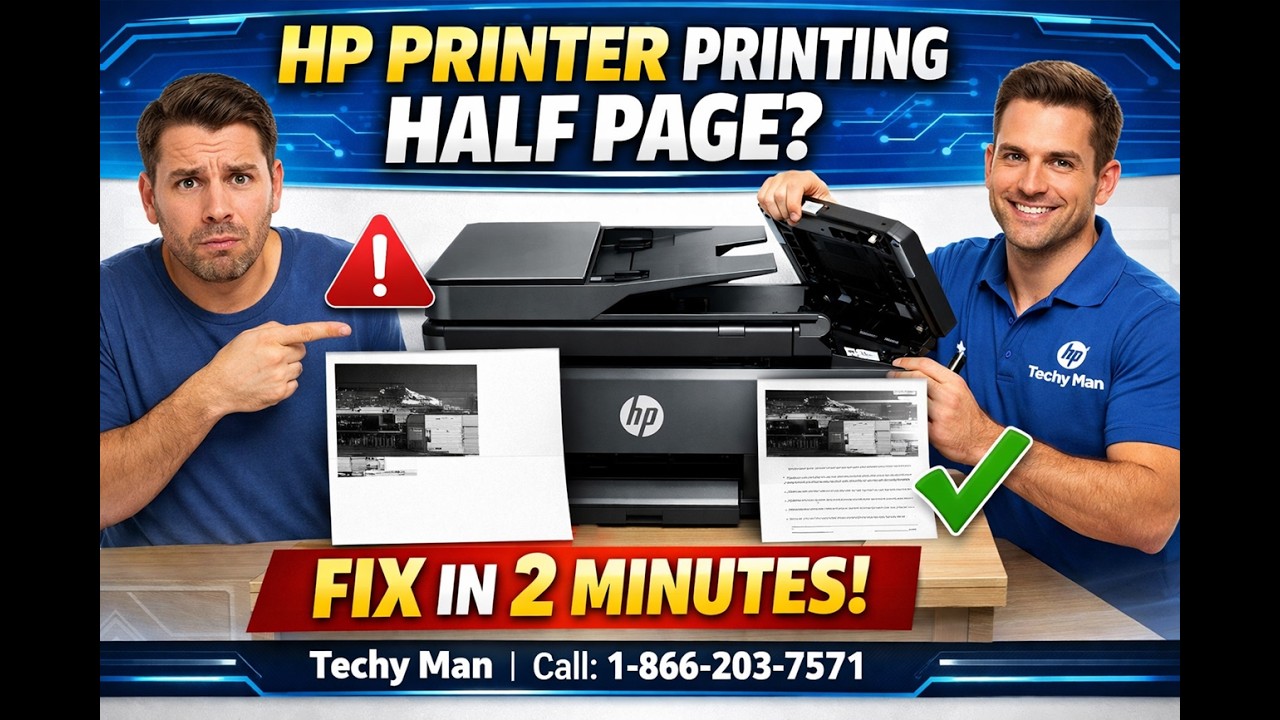 HP Printer Printing Half Page? Easy Fix in 2 Minutes | Techy Man ...