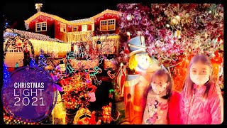 Best Christmas Tree lane in Eucalyptus Avenue San Carlos 2021 | Must see