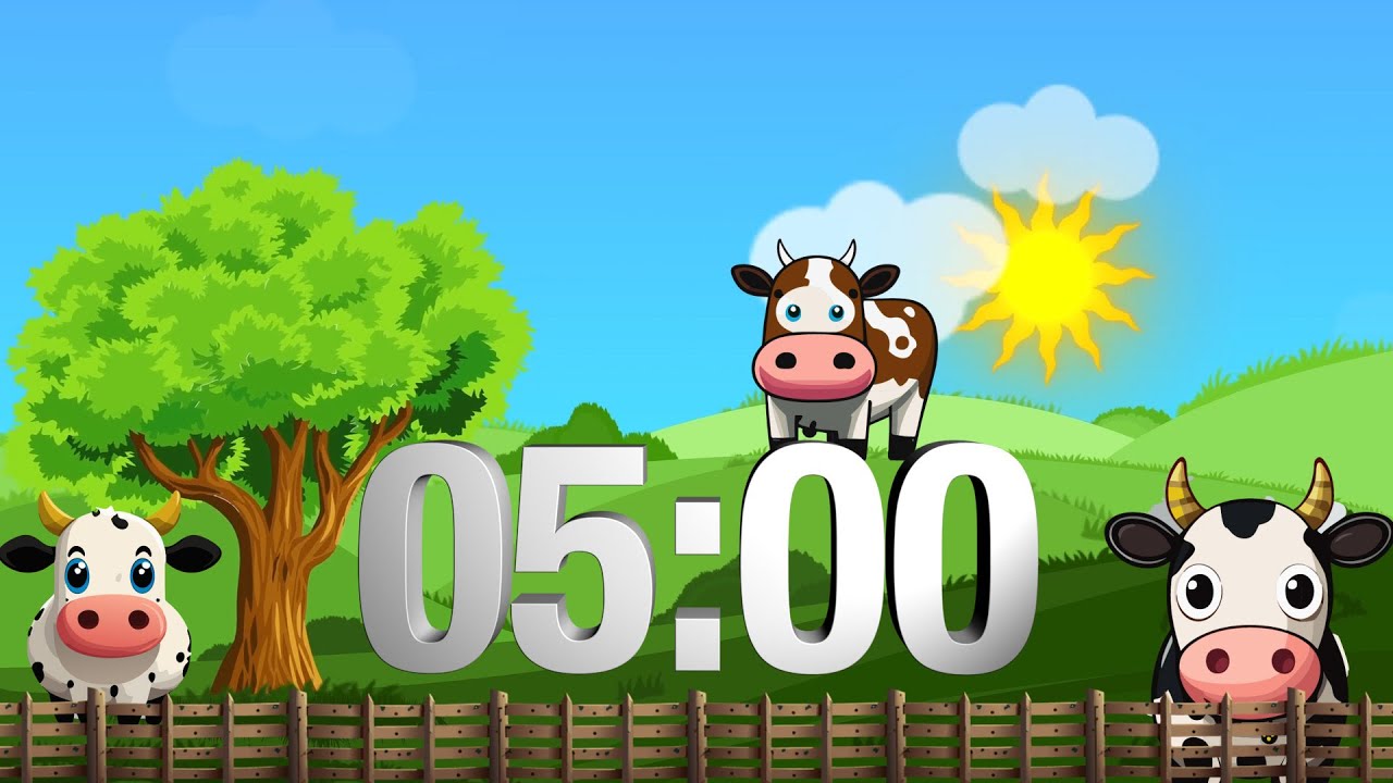 5 Minute Summer Farm Timer | Happy Music for Kids Classroom | Alarm
