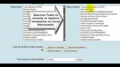 Moodle 1.9 - Importar Lista de alunos