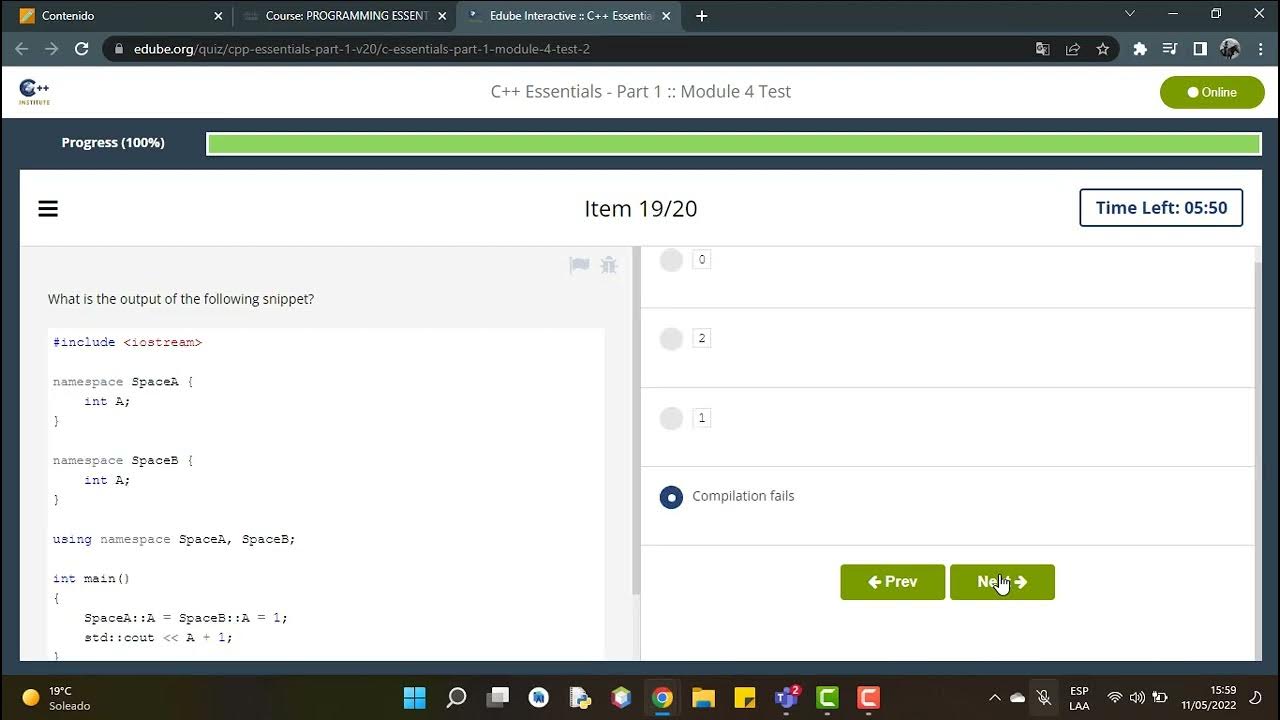 C essentials part 1 module 4 test answers 2022 100 cisco netacad