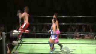 Springboard Double Back Elbow to Kotoge and Harada