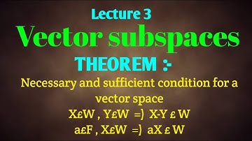 Theorem based on Vector subspace | linear algebra | Akash Tripathi